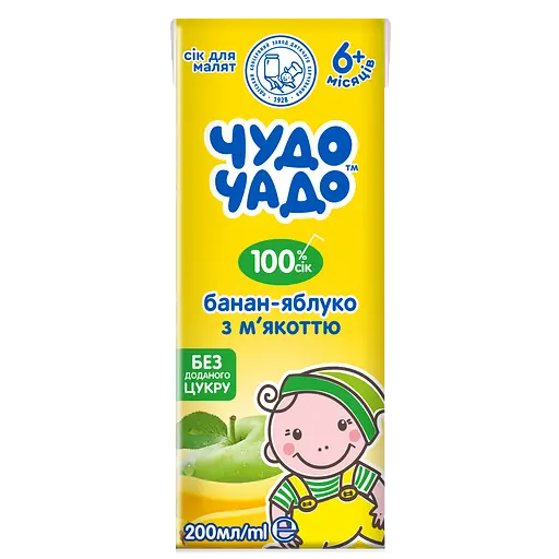 Сок Чудо-чадо Бананово-яблочный с мякотью 200 мл