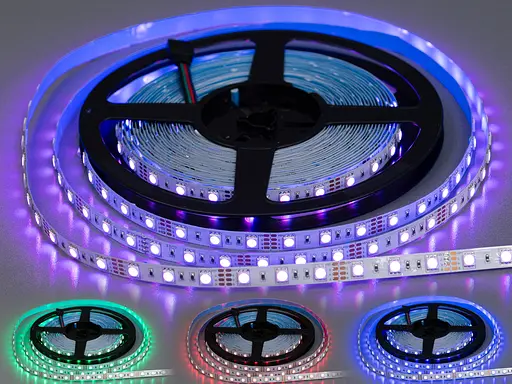 Світлодіодна стрічка 12В, 60діодів на метр, 10мм, RGB - фото 1