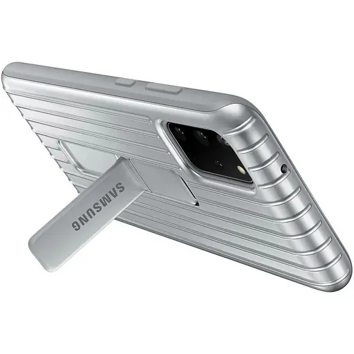 Чехол оригинальный Samsung для Galaxy S20 Plus Official Protective Rugged Standing Cover EF-RG985CSEGRU Silver - фото 8