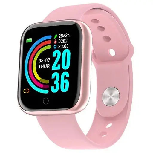 Фитнес-браслет D20 пульсометр, тонометр, шагомер Pink (16095)