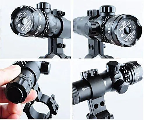 Лазерный прицел Higoo® Tactical Green Laser Dot Sight, противоударный 532-нм винтовочный с направляющей и креплением на ствол - фото 3