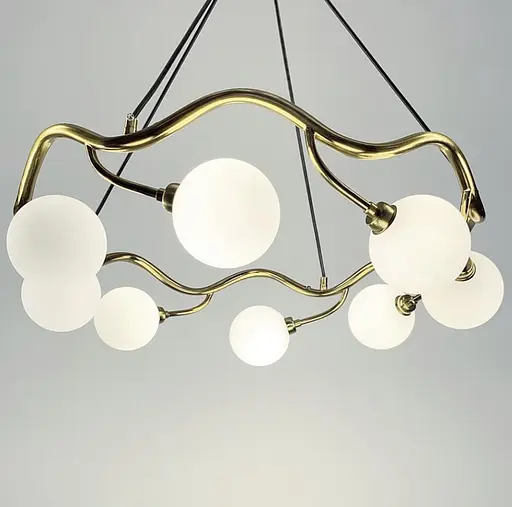 Люстра-кільце з мінімалістичними плафонами | Арт. K 07/8 AB | Line F - фото 4