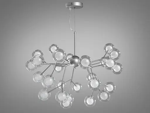 Невероятно изысканная люстра "Светлячок", 27 ламп, цвет-хром сатин - фото 1