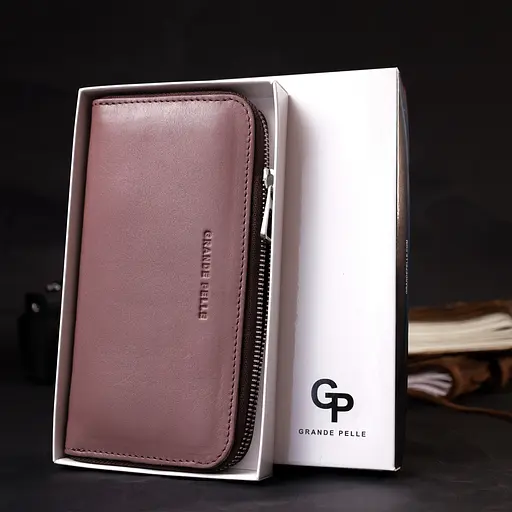 Кожаный женский кошелек Grande Pelle 19.5х9.7х2 см acs0027012 - фото 8