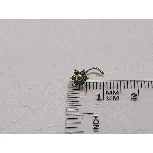 Золотая серьга-пирсинг в нос Dear с фианитами. 1040.6 - фото 3