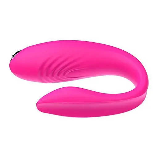 Вибратор для пар 10 режимов вибрации точка G клитор силикон USB зарядка фуксия - фото 1