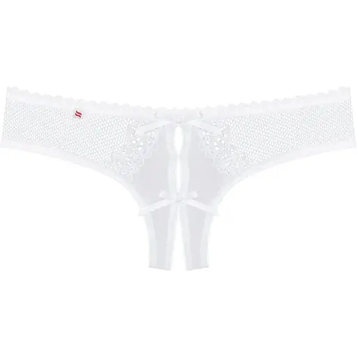 Мереживні трусики з доступом Obsessive Alabastra S/M, білий