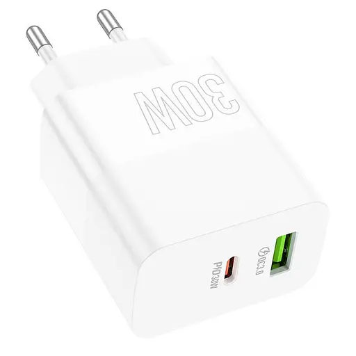 Сетевое зарядное устройство для Borofone BA75A Powerfull блок и кабель Type-C to Lightning - фото 3