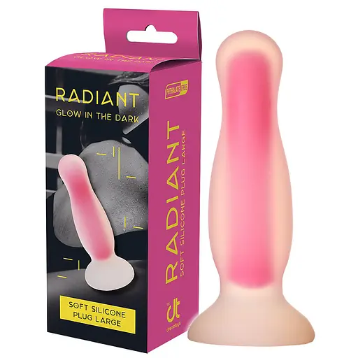 Анальная пробка Radiant Glow In The Dark 14.5 см (розовый) - фото 6