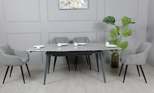 Стол Люкс серый глянец 1200/1800х800х760 серые ноги - фото 12