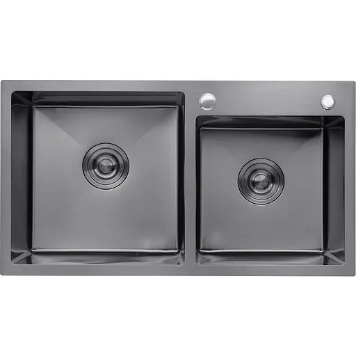 Кухонная мойка Kroner KRP Schwarze - 7843ZHM PVD (3,0/1,0 мм) (CV022797) - фото 1