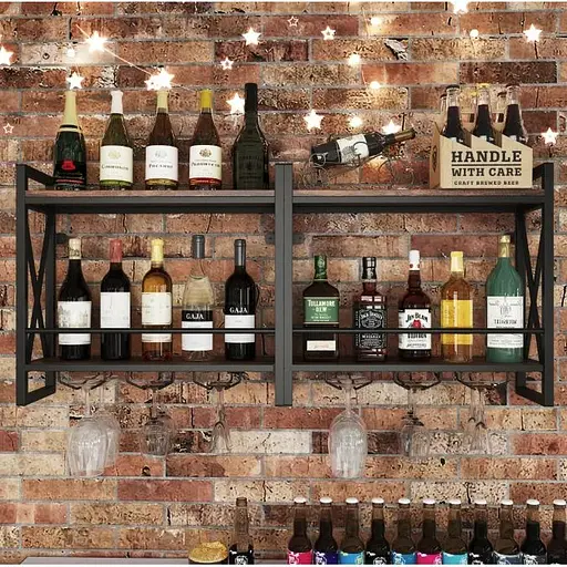 Настенный винный стеллаж Costway Lagom в стиле Loft - фото 4