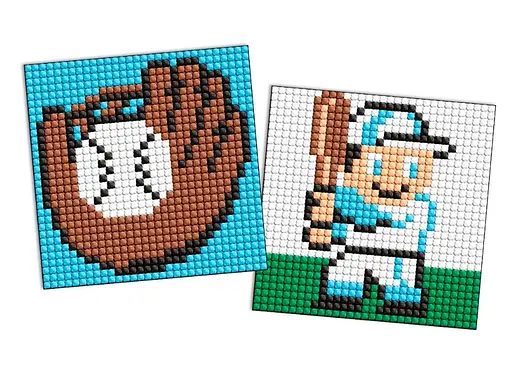 Набір з алмазною мозаїкою на самоклеючій основі для дітей Спорт Бейсбол, 2 шт. 9x9 см, AMS1124