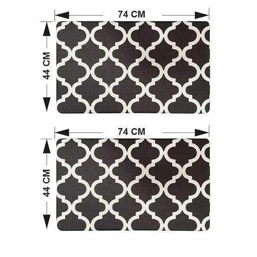 Коврики кухонные набор Lovely Svi из 2 шт: 44x74 x1 см и 44 x74 x1см Черный - фото 2