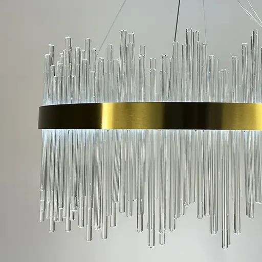 Подвесная LED люстра в изысканном латунном каркасе Ø 100 см Line F | Ст. J881-1000 AB - фото 4