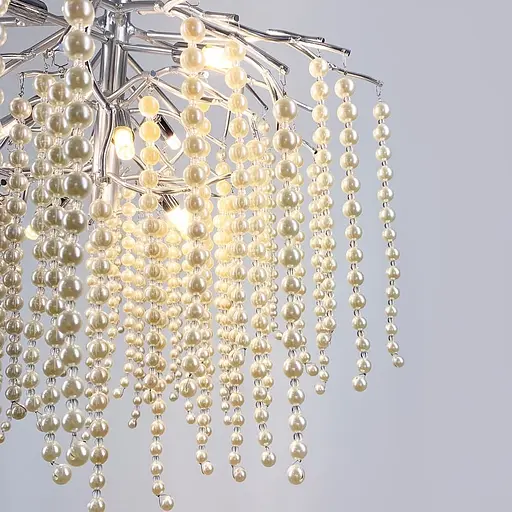 Чарівна люстра в хромі Pearl selection Ø 80 см | Line F | Арт. 723D-800 CH+WT - фото 1