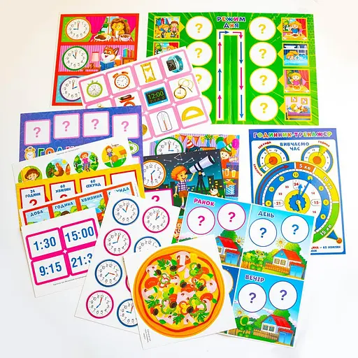 Комплекс дидактичних ігор "Годинник і час" 15211012 годинник-тренажер - фото 8