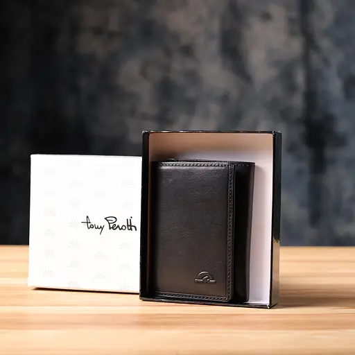 Кошелек для мужчин из глянцевой натуральной кожи Tony Perotti 7.2х10х1 см acs0032253 - фото 10