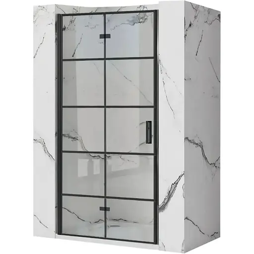 Душові двері Rea Molier 110 black REA-K5660, прозорий, чорний матовий - фото 1