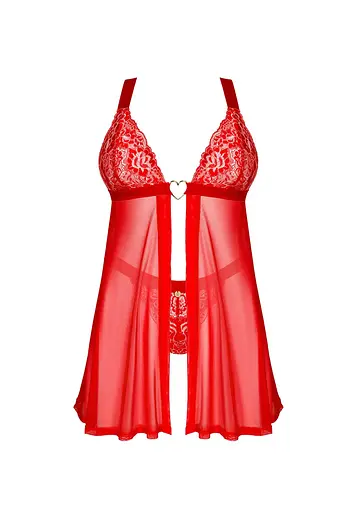 Комплект белья Obsessive Elianes XL/2XL красный - фото 5