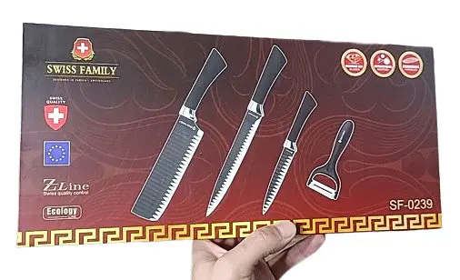Универсальный набор ножей из нержавеющей стали 4 предмета Swiss Family SF-0239 кухонные ножи - фото 5