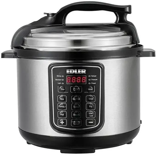 Мультиварка-скороварка Edler ED-PC1806 Black/Silver 900W кнопкове управління чаша 5л дисплей 16 програм