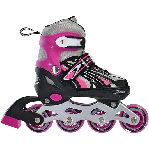 Ролики Profi A4146-S-P розсувні, шнурівка + бакля, діаметром 64 мм, розмір 31-34 фіолетові