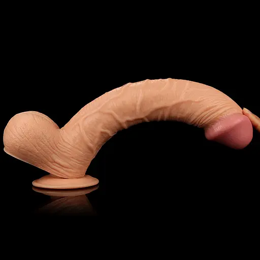 Великий фалоімітатор LoveToy Legendary King Sized Realistic 33 см тілесний - фото 7