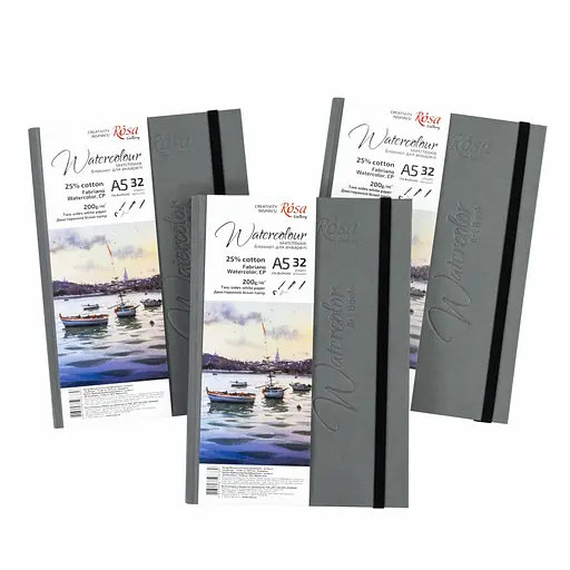Блокнот для акварели Watercolor by Fabriano А5 200г/м2 32 л белая бумага ROSA Gallery - фото 3