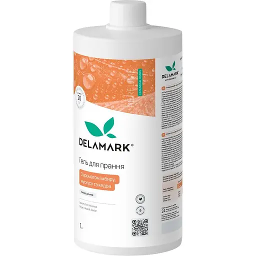Гель для стирки универсальный DeLaMark с ароматом имбиря, мускуса и кедра 1 л