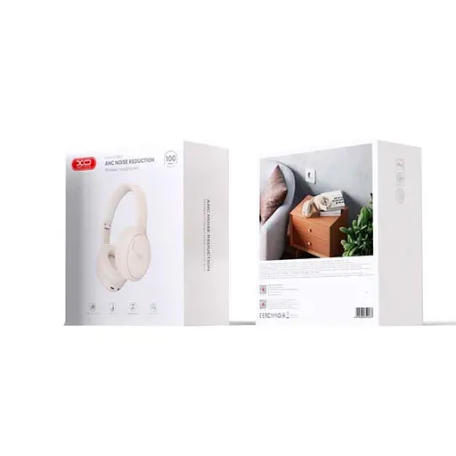 Бездротові навушники XO BE41, ANC, IPX5, BT5.3, AUX, 1000mAh, 60h, white - фото 5