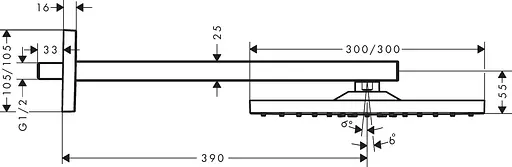 Верхний душ Hansgrohe Raindance E Overhead 300 1jet Air EcoSmart 9 л/мин хром 26239000, Хром - фото 3