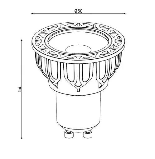 Лампа LED GU10 5WCOB 3000К 450Lm DIM KLOODI KDGU10-QL 5WCOB 3K 60D BK DIM - фото 2