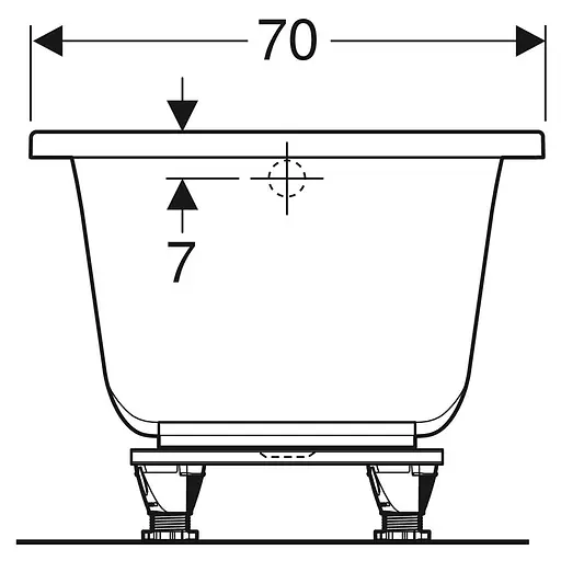 Ванна акриловая Gebert Selnova Square 170x70 554.384.01.1 + ножки Белый - фото 2