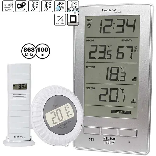 Термогигрометр Technoline WS9069 IT Silver (WS9069) - фото 5