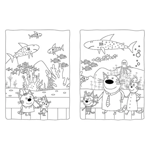 Пригодницькі розмальовки "Три коти Нумо до справи!" 1571004 з наклейками - фото 2