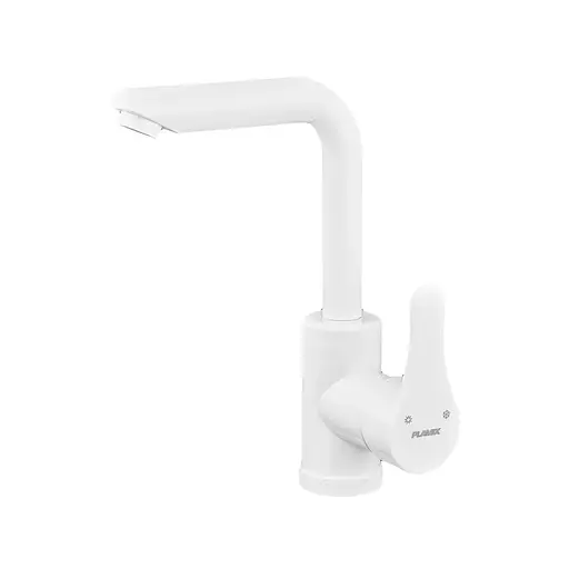 Змішувач для умивальника Plamix Diego-001-G white PM0656, Білий - фото 1