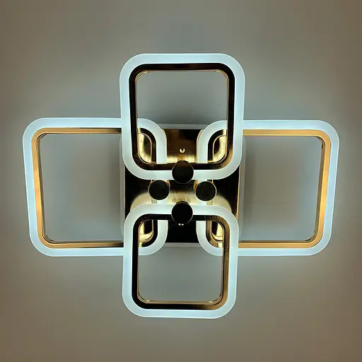 Золота LED люстра на 2+2 ріжки квадратної форми Line.F A 2503/2+2 RGB GD - фото 4