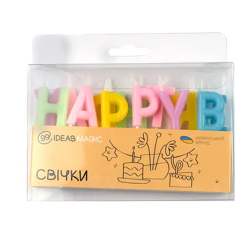 Свечи надпись на День Рождения цветные