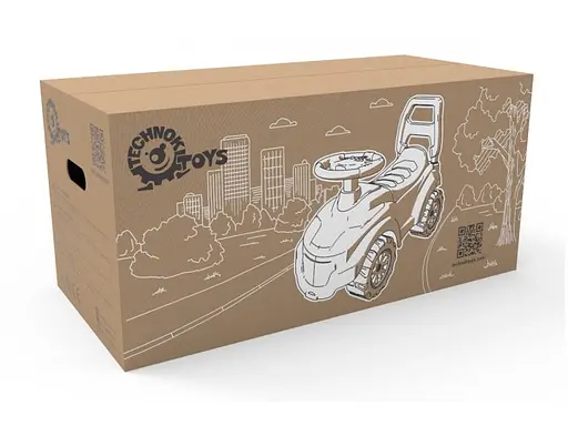 Автомобиль для прогулок - толокар с музыкальным рулем ТехноК (белый) - фото 5