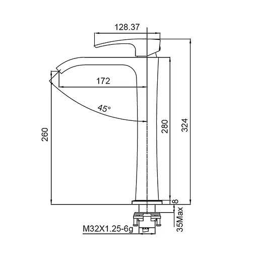 Змішувач для умивальника Koer KB-13007-01 високий KR3444 Хром - фото 2