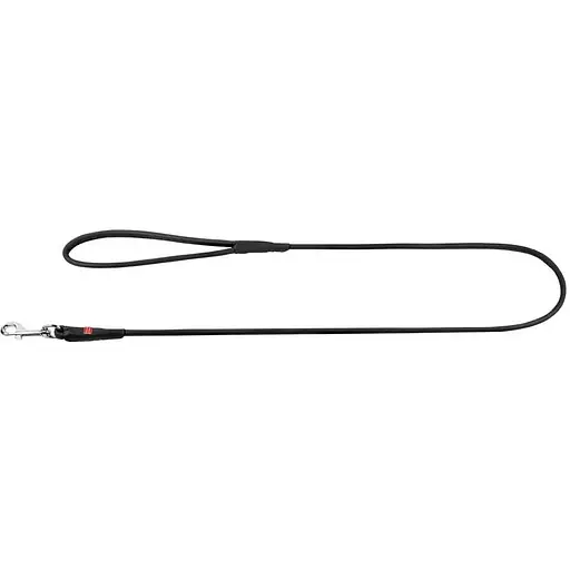 Повідець для собак Waudog Soft шкіряний, круглий, чорний - фото 2