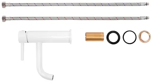 Смеситель для умывальника Rea Lungo низкий white REA-B4401 Белый - фото 7