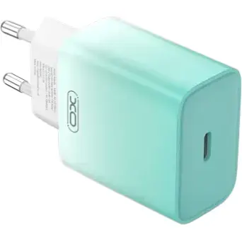 Сетевое зарядное устройство для XO CE18 (EU) PD30W USB-C быстрое питание с Type-C cable Синий - фото 1