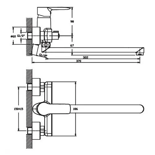 Змішувач для ванни Haiba COLUMBIA 006 (HB0039) - фото 2
