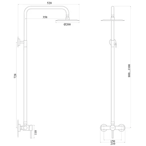 Душова система Globus Lux Alpen S-SH-005, Нікель - фото 5