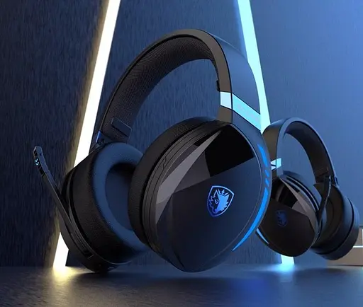 Навушники Sades гарнітура ігрова бездротові SA-201 Warden I (sa201bkb) чорно-сині - фото 6