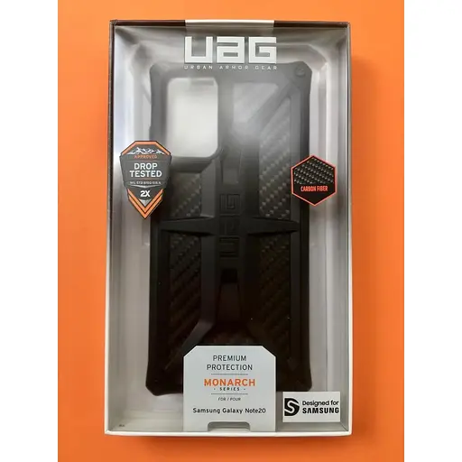 Оригинальный противоударный чехол UAG Monarch для Samsung Galaxy Note 20 (6.7") Carbon Fiber 212191114242 - фото 2