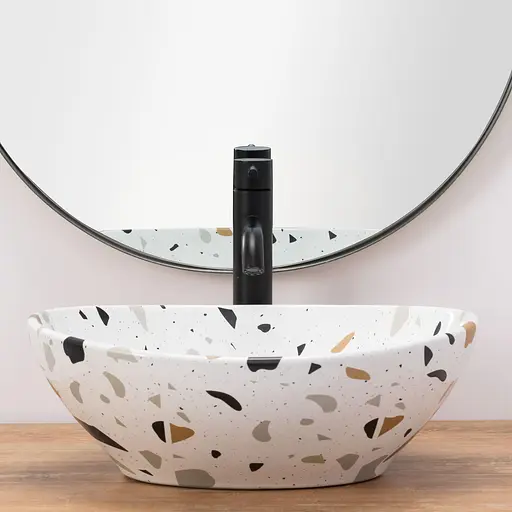 Умивальник Rea Sofia terazzo накладний REA-U6932, Цветной - фото 2