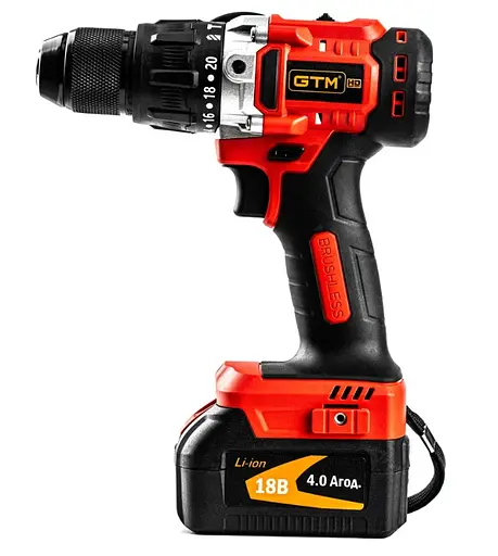 Аккумуляторный ударный шуруповерт GTM DSI18/80BL безщеточный + 2 АКБ и ЗУ в кейсе (DSI18/80BL) - фото 3